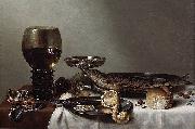 unknow artist Still life with a roemer and watch. oil painting on canvas